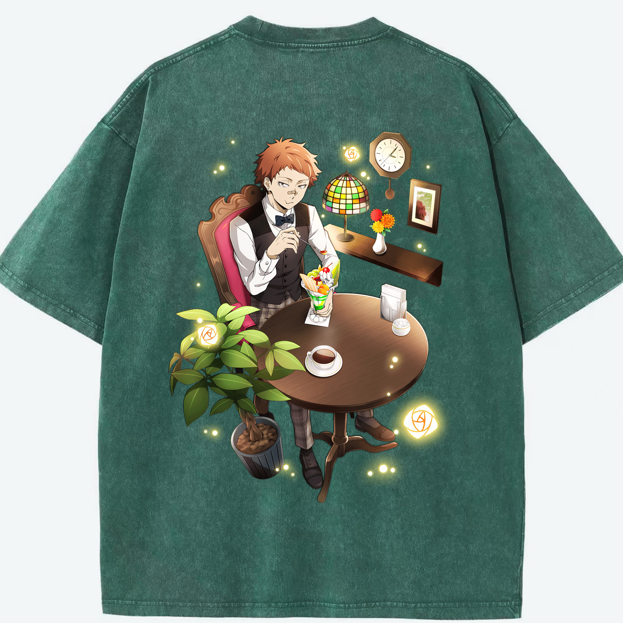 （画像用） 文豪ストレイドッグス Bungo Stray Dogs 綿100% ヴィンテージ風 半袖Tシャツ（背面プリント）